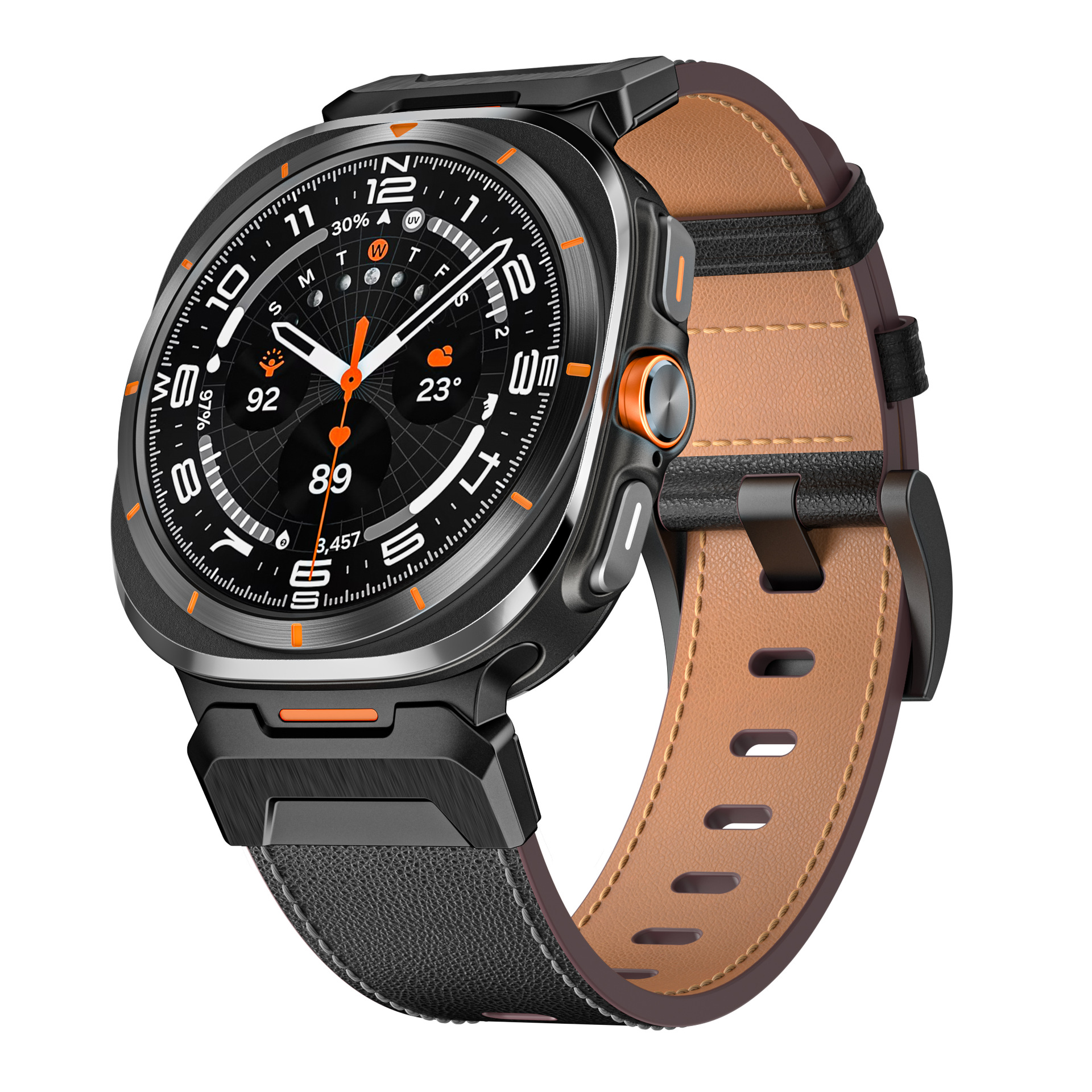 Suitable for Samsung Galaxy Watch Ultra/Ultra2025 Functional Belt Genuine Leather Strap