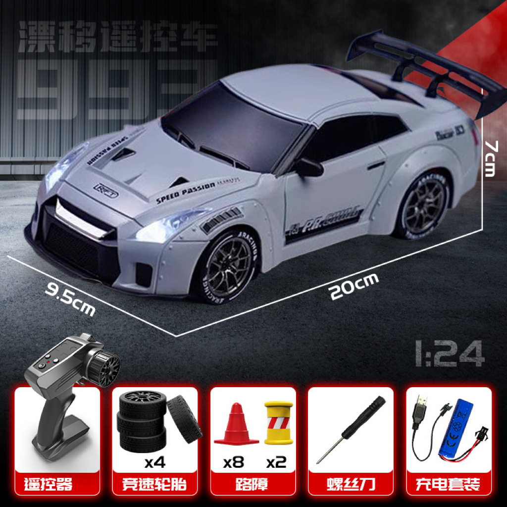 에어포스 그레이 RC 사륜구동 비례 스로틀 조향 [타이어 2세트 + 로드블록 + 라이트]