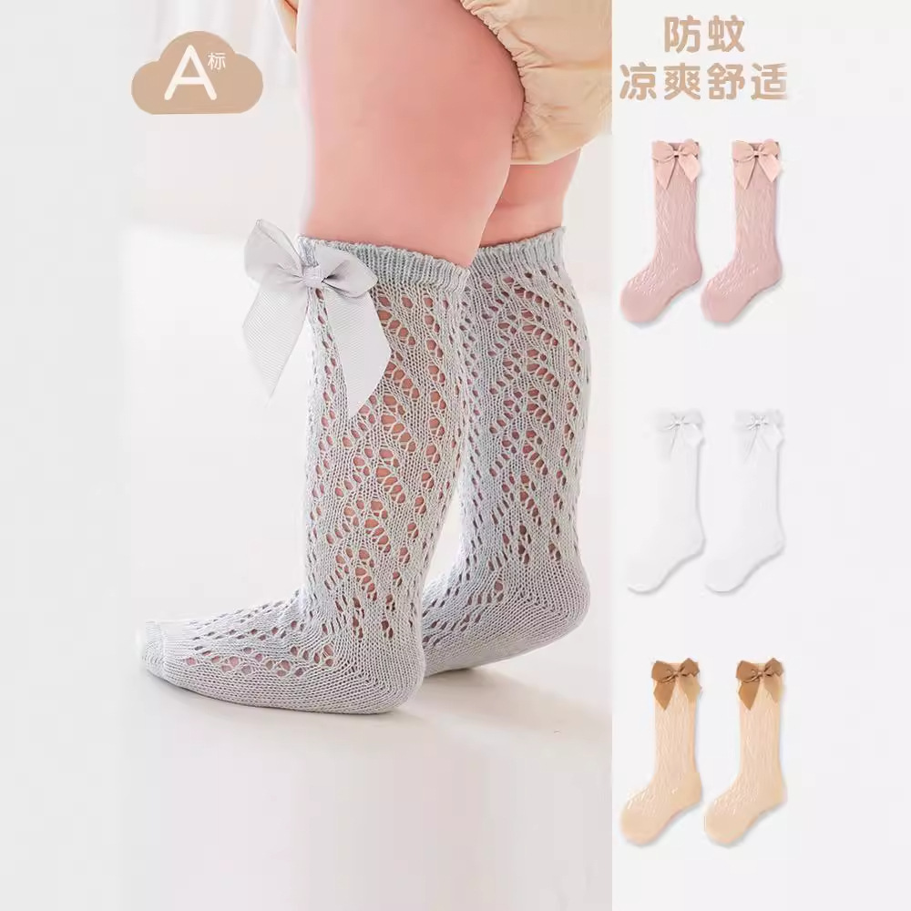 Nuevo anillo de verano arco calcetines de media pantorrilla calcetines para niños españoles calcetines de malla transpirable para bebés calcetines para bebés