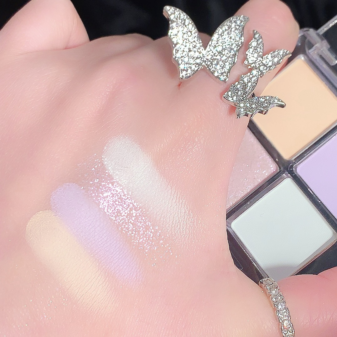 Cappuvini Sombra de ojos de cuatro colores Sombra de ojos de alto valor para principiantes, color tierra, paleta de sombras de ojos de maquillaje ligero diario