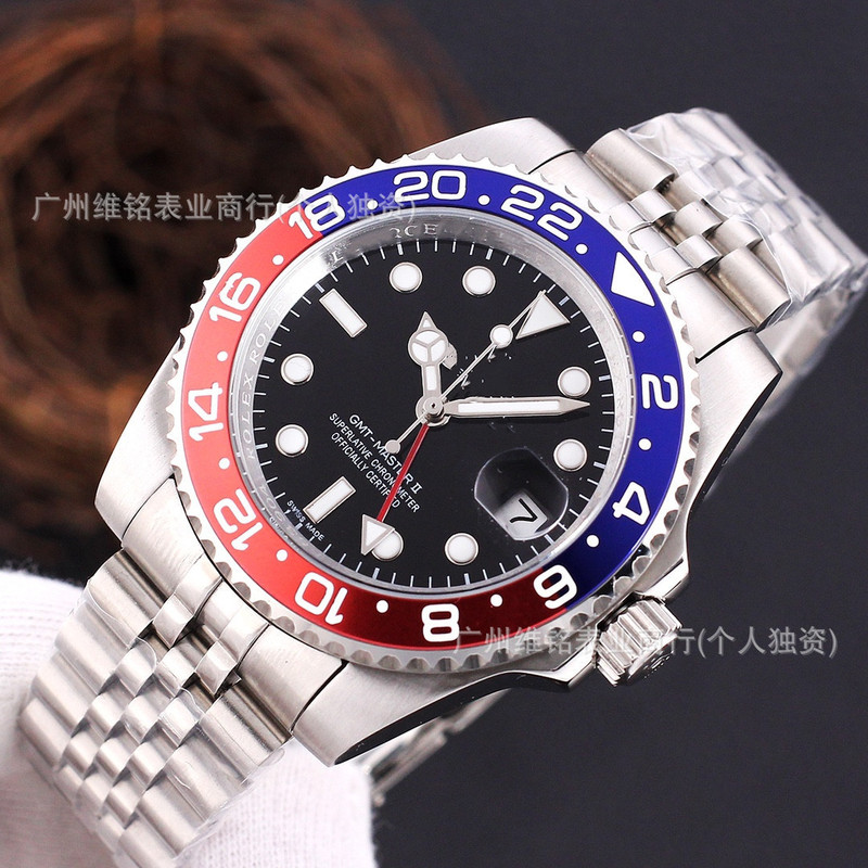 Gmt4-Pin Mechanical Watch Men's Greenwich Mechanical Watch Laojia Men's Watch Waterproof Luminous Ceramic Cola Ring