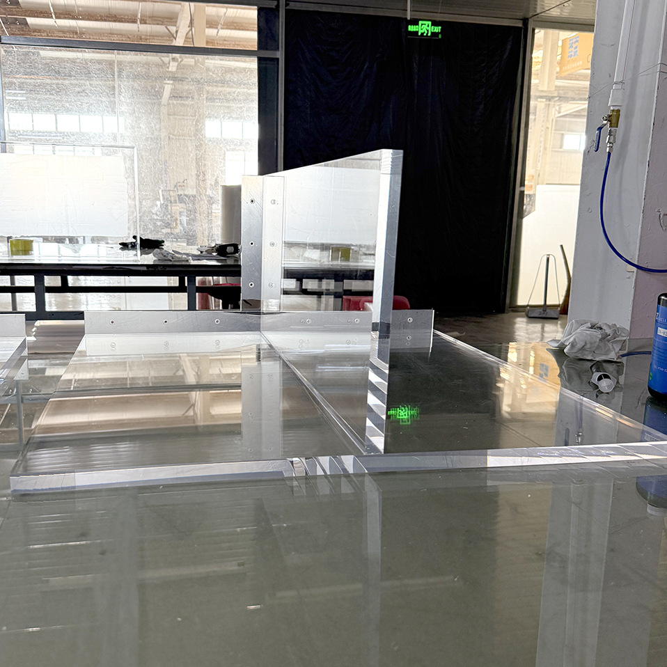 定制亚克力透明桌腿无缝粘接轻奢高透ins风亚克力桌脚加工厂