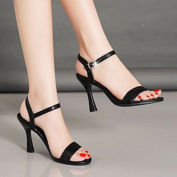 2026 nuevos zapatos de tacones altos de verano, zapatos de mujer, sandalias de tacones huecos con suela suave