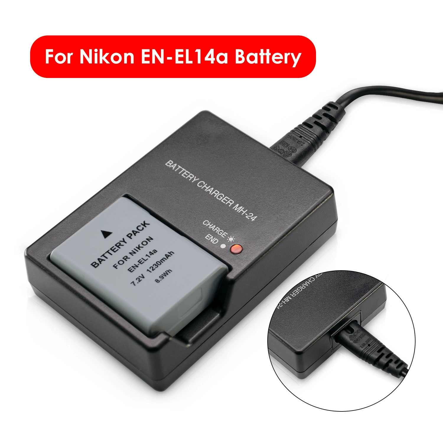 Nikon, camera, battery, compatible charger, D3100, D5100