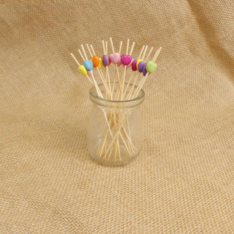 Desechable palo de bambú 12cm cóctel decorativo palo de postre