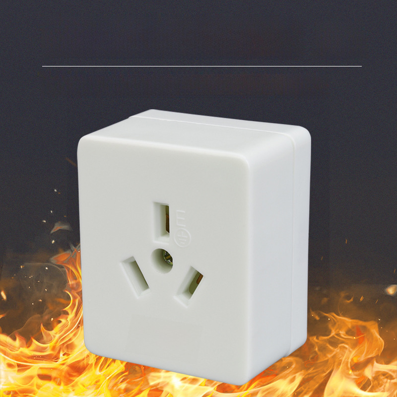 Surface-mounted three-hole socket 10A plug socket home power three-prong plug industrial surface wire wall three-way socket