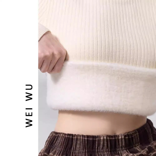 【Bestselling】Women's Long Sleeve Knit Top, Half High Collar Hooded Sweater, Korean Style Innerwear, Fall/Winter