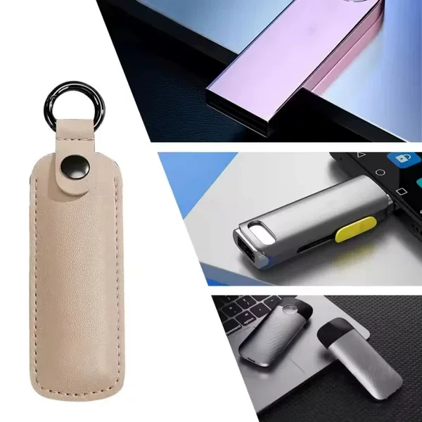 Factory Direct Sales USB Flash Drive Protective Cover, Multi-Functional Waterproof and Scratch-Resistant USB Flash Drive Storage Leather Case, Computer Flash Memory USB Flash Drive Leather Case