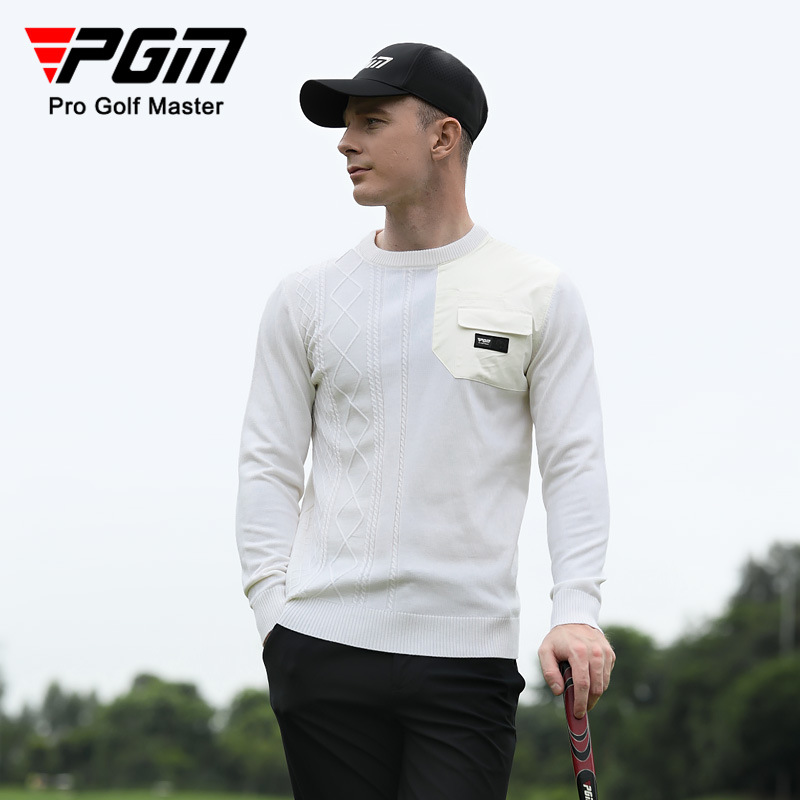 Áo len golf PGM cổ tròn lông cừu giữ ấm thu đông — YF624-Áo len trắng, YF624-Áo len Màu Đỏ, YF624-Áo len Đen