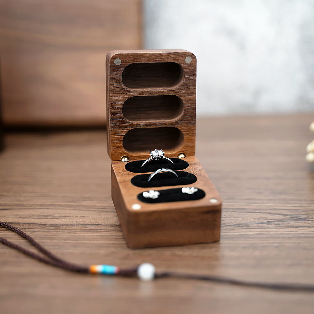 Rétro Couleur Unie Bois Boîtes À Bijoux display picture 3