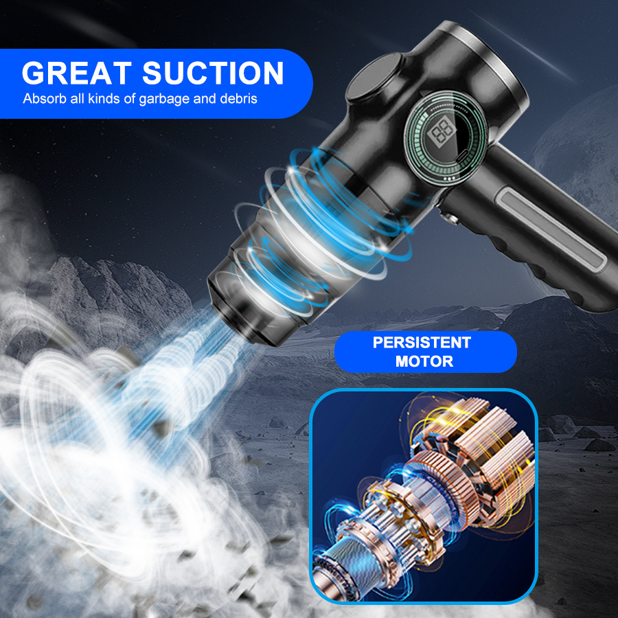 Factory Direct Supply Cross-Border Hot-Selling Car Vacuum Cleaner Wireless Charging Model Dust Remover Trade Model Handheld Vacuum Cleaner