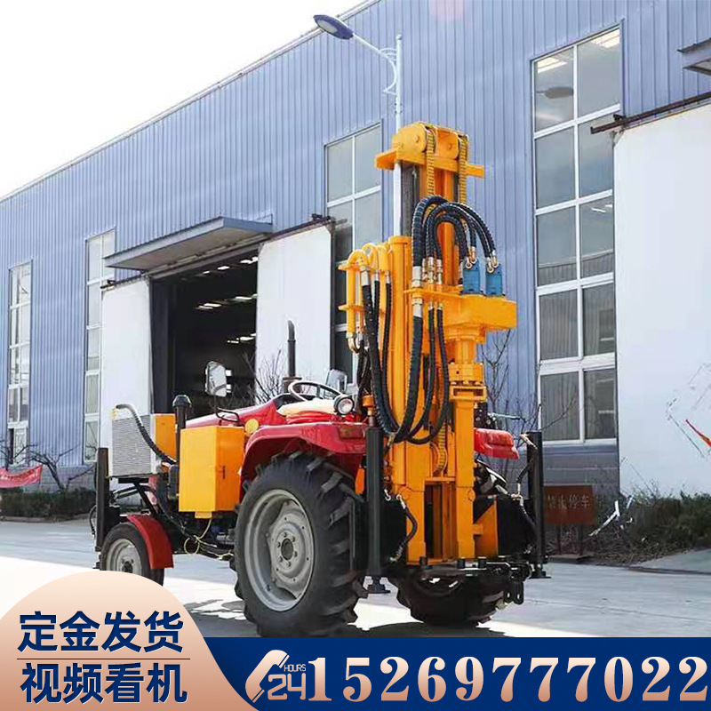 拖拉机式气动水井钻机 行走式气动拖拉机打井机200米车载水井钻机