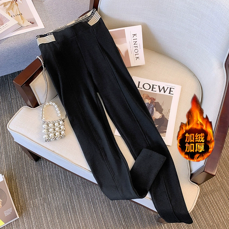 120-350 кг большой размер женской одежды оптом 2024 зима новая толстая сестра плюс бархат носить леггинсы внутри и снаружи