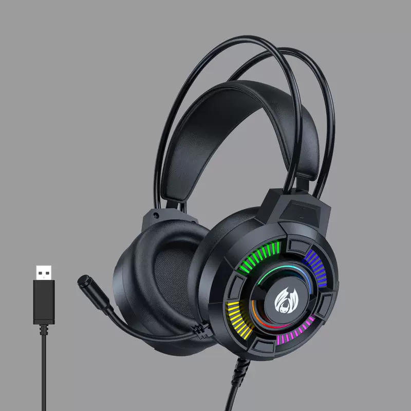 BATXELLENT M81 Роскошные игровые наушники с 360° omnidirectional микрophones, RGB LED подсветка, память foam USB