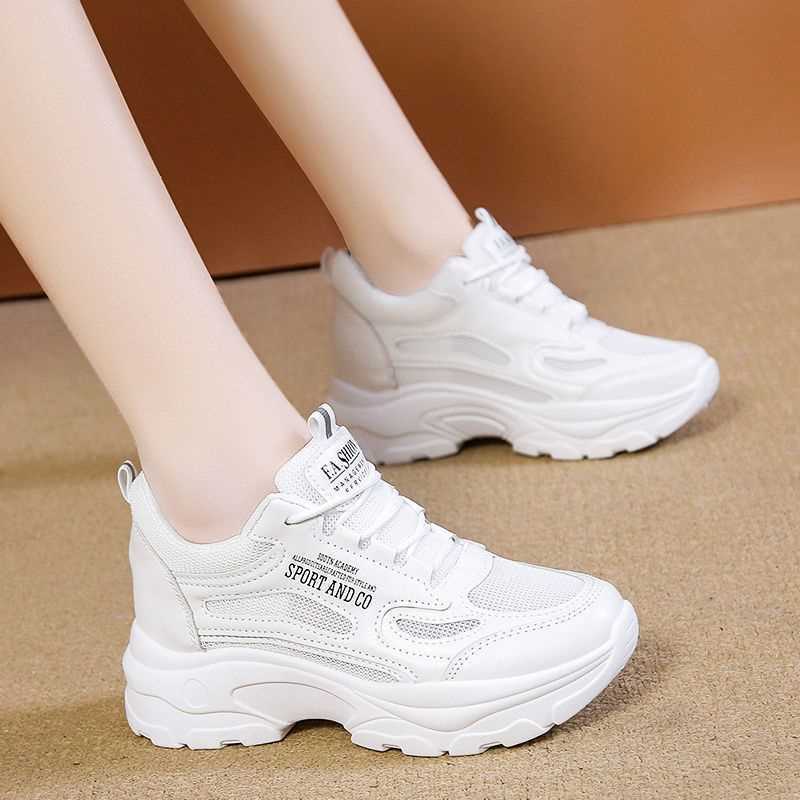 Sneaker women's inner height increasing daddy shoes casual all-match mesh sports white shoes slimming trendy women's sneaker Sneaker women's inner height increasing daddy shoes casual all-match mesh sports white shoes slimming trendy women's sneaker