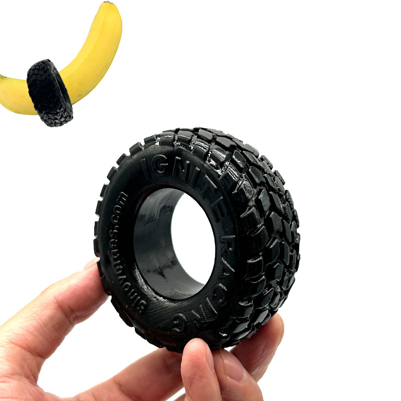 Super Large Penis Exerciser Weight Ring, Male Lock Ring, Black Transparent TPE — detail image 7