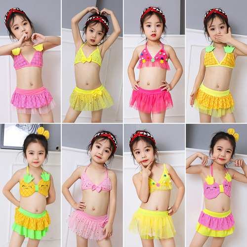 Girls' swimsuit wholesale small and medium-sized children's split baby girl toddler princess girl swimsuit 0-2 years old children's swimsuit