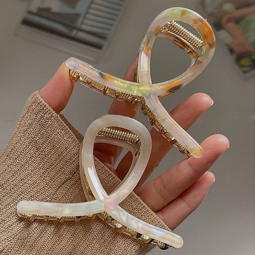 Acid Shark Hair Clip from Han Number, with multiple clips, stylish hair clip for the back of the head, high-end temperament alloy hair clip