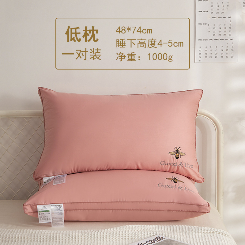 ホテルや自宅で男性が眠るのに役立つ、綿100%のフェザーベルベットの洗える枕芯の夏用頚椎保護のペア|undefined