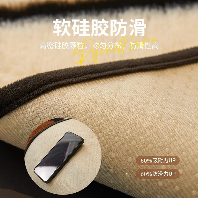 2024 nuevo sofá de peluche de conejo otoño y invierno tres asientos un sofá de cuero de princess fijo cojín antideslizante cubierta de tela