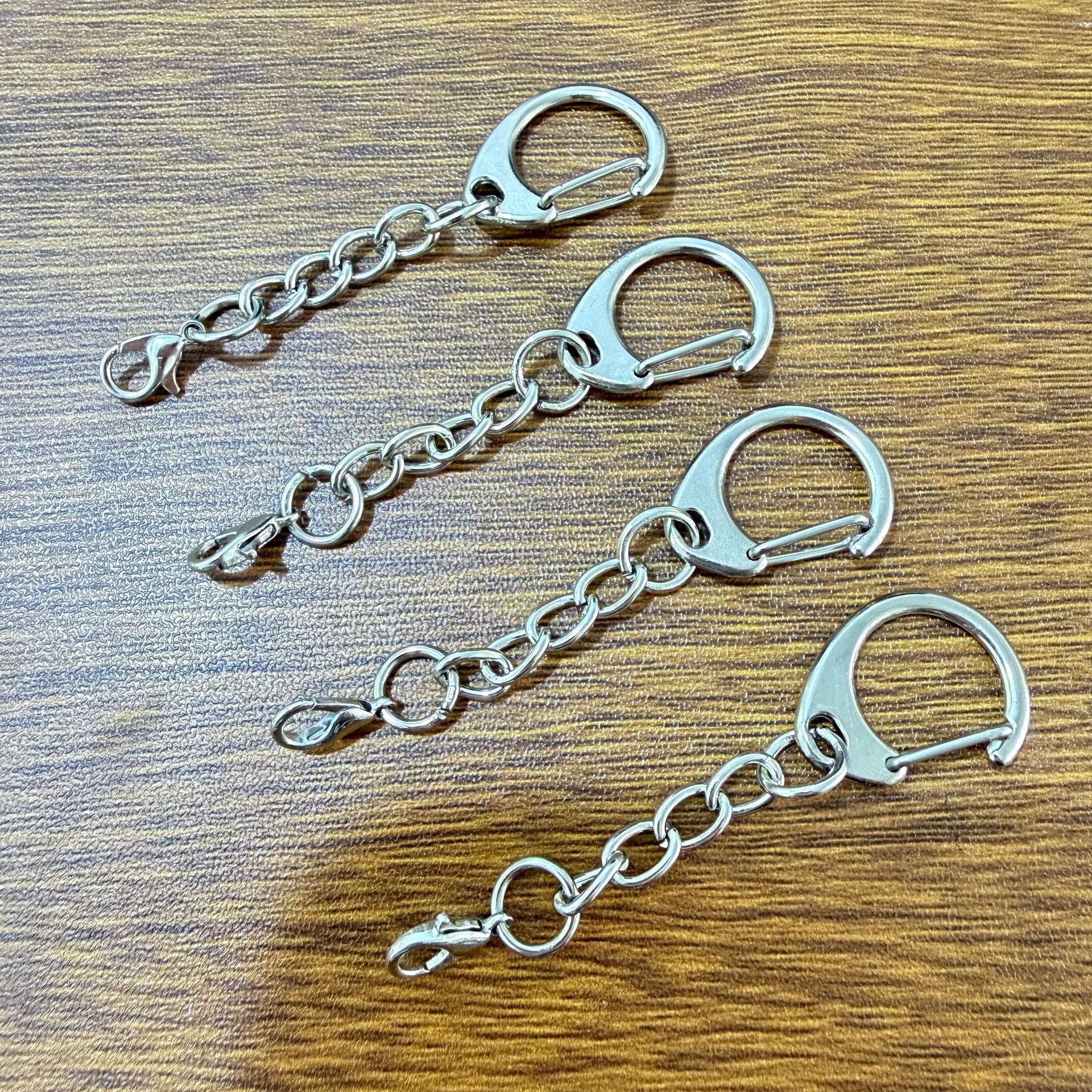 u盘挂链金属四节链钥匙扣diy龙虾扣钥匙圈小C扣玩具饰品挂件防丢