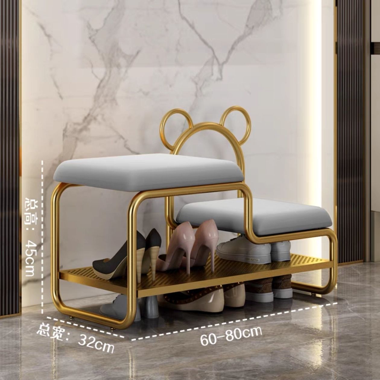 Fábrica directa nórdica puerta de cambio de zapatos de puerta doméstica un gabinete de zapatos simple y ligero cojín de lujo zapatos para niños zapatos image 7
