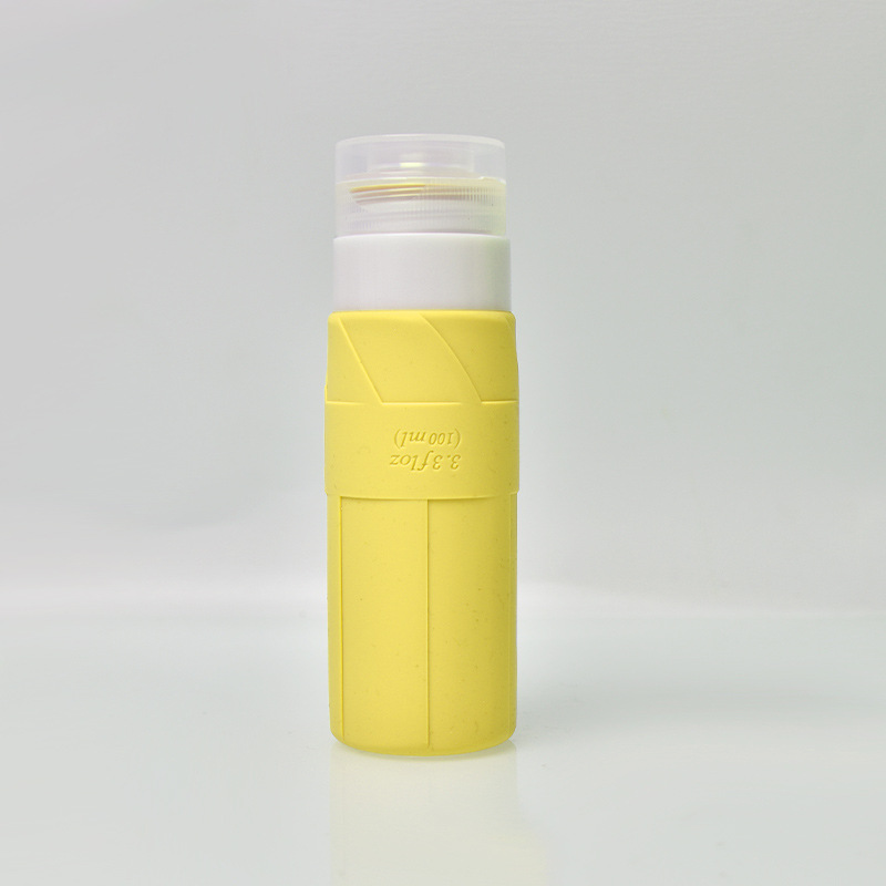 Botella de silicona de venta transfronteriza botella de transporte de viajes al aire libre botella de toner extrusible botella de cosméticos botella portátil