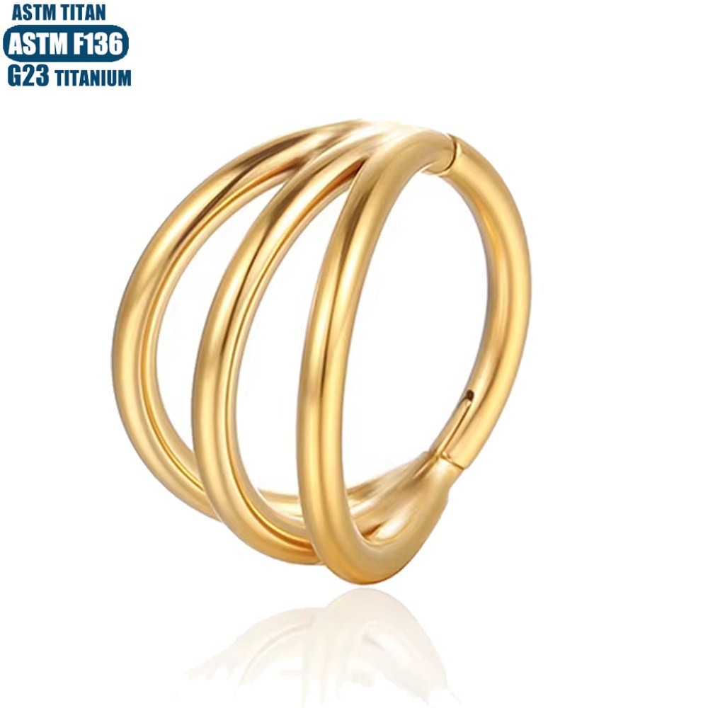 F136 Titanium Alloy Implant-Grade Nose Ring Zircon Earrings Seamless Ring Nose Ring Fashion Jewelry Septum Piercing Ear Bone Ring detail image 38