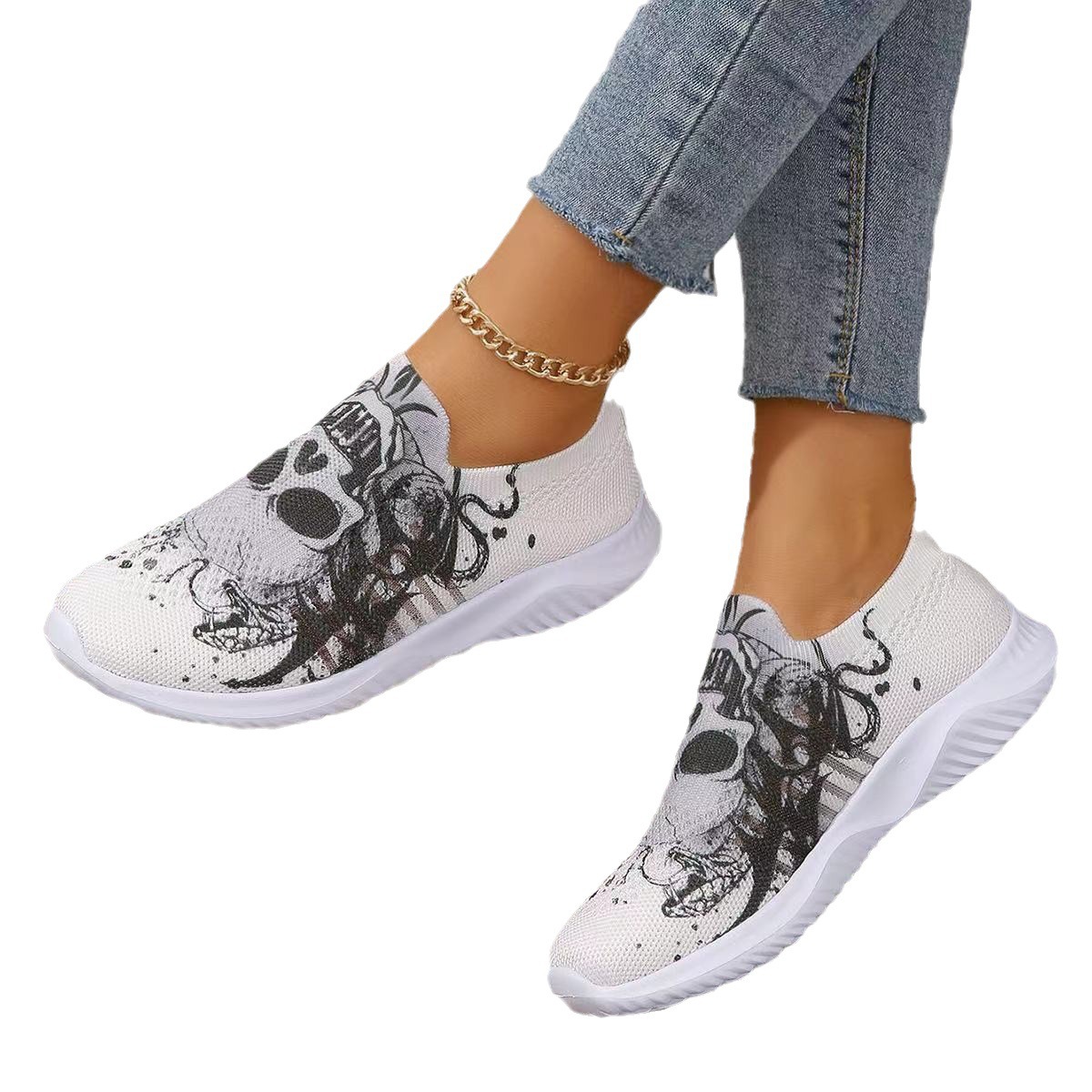 Damen Basketballschuhe Tennisschuhe Wanderschuhe Sneakers Canvas Gummisohle Leicht zu reinigendes Schuhwerk_voghion.com