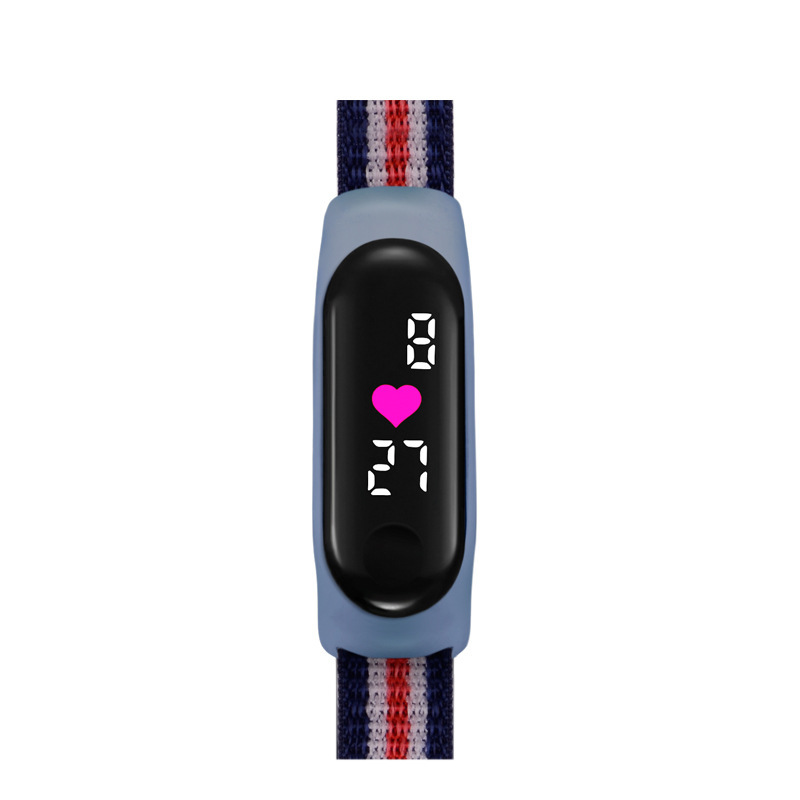 2023 amor en forma de corazón reloj LED pantalla táctil correa de velcro impermeable para niños fácil de usar conjunto pulsera aplicable 3