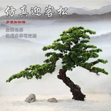 仿真迎客松松树罗汉松假松树商场室内装饰造型美人迎客松景观摆件