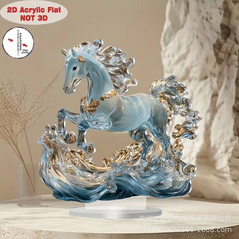 Colgante creativo transfronterizo nuevo caballo para el éxito acrílico decoración plana decoración de escritorio decoración para el hogar