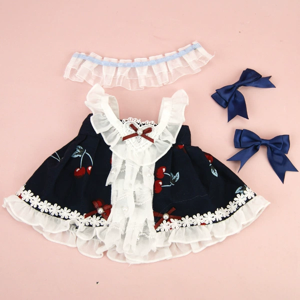 Deep blue cherry skirt