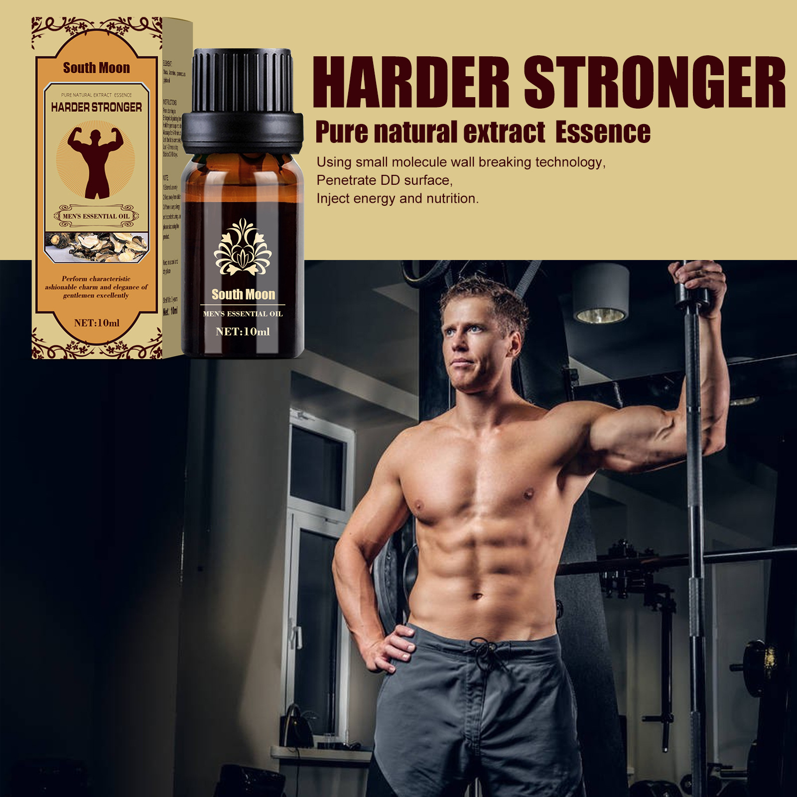 Masaj privat cu uleiuri esențiale South Moon pentru bărbați, care sporește vitalitatea, hidratează și îngrijește sănătatea_voghion.com