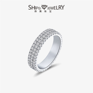 Shipei Jewelry 2025 New Round 1.5mm Unisex Row Ring S925 Sterling Silver Daily Commuting High Carbon Diamond Ring