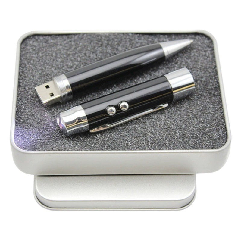 Шариковая ручка металлическая подарочная коробка USB-накопитель персонализированная гравировка U-диск лазерный сенсорный экран U-диск выпускной подарок 64GB