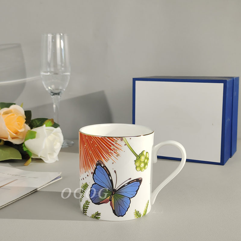 Alemania Wbao City Rainforest serie de tazas de óseo de porcelana de viento moderno simple taza de oficina de agua doméstica