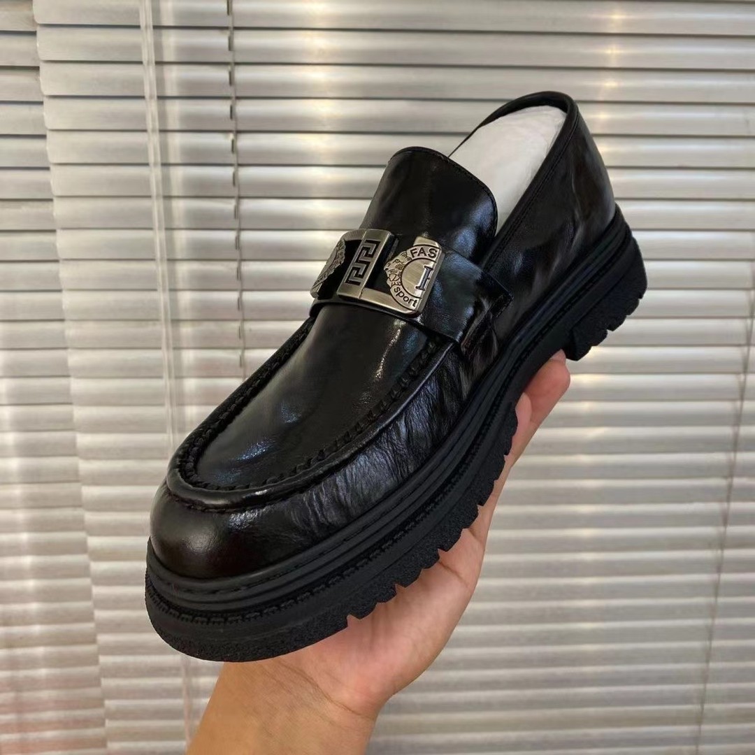 BINFAN 신발 2024 새로운 순수 가죽 캐주얼 남성 신발 패션 하이 엔드 센스 핸섬 팬 쿨 비즈니스 가죽 신발