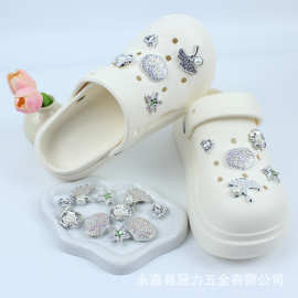 洞洞鞋配饰鞋花鞋带配饰DIY鞋材圆饼石头爱心银杏叶花五角星