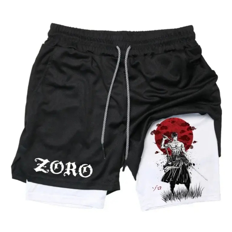 Factory Direct Sales Cross-Border Amazon Printed Shorts Summer Double-Layer Two-In-One Men's Basketball Running Casual Sports Pants