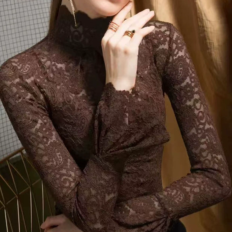 Demi-season silk megaphone, high collar