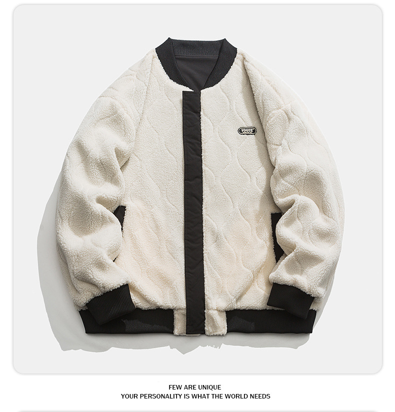 Men's Lambswool Baseball Jacket - Autumn And Winter Padded Coat_voghion.com
