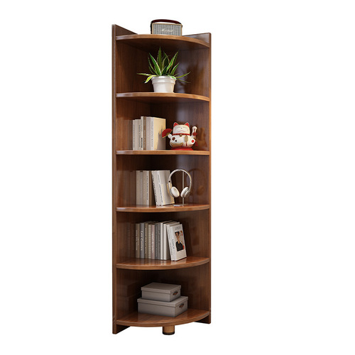 All solid wood corner cabinet children's bookshelf storage rack floor storage cabinet triangular corner cabinet home bookcase Nordic