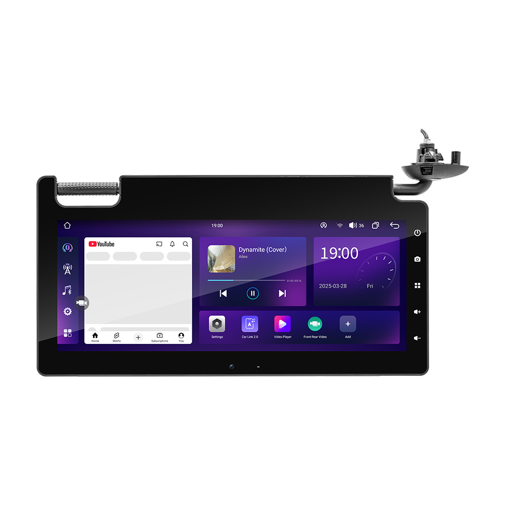 Transfronterizos 12.3 pulgadas para automóviles Android visor solar espejo de maquillaje carplay multimedia dual Bluetooth WiFi Internet
