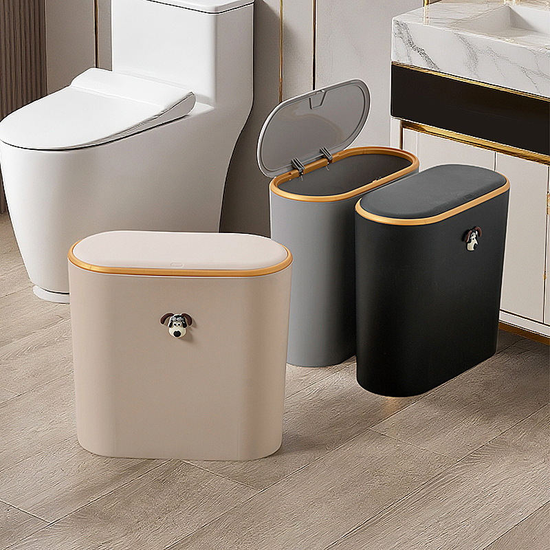 contenedor de basura especial de alto valor facial para inodoro doméstico tipo prensado con canasta de papel cubierta para cocina inodoro
