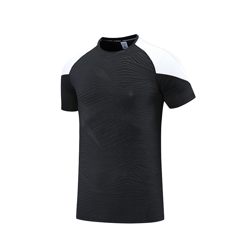 2022 verano transfronterizo de los hombres ocasionales sueltos más el tamaño de los deportes que basa la camisa Camiseta running fitness ropa de secado rápido manga corta A