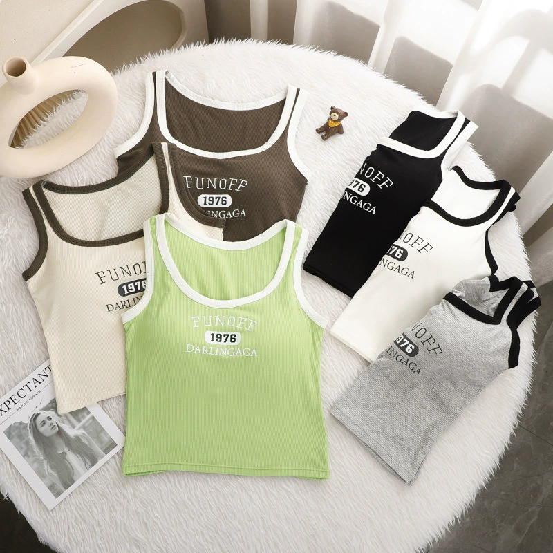 Конверстные буквы хлопчатобумажный спортивный жилет женский нагрудный коврик