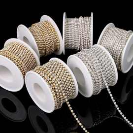 加密钻链密集型水钻爪链金银超闪diy饰品配件手机壳贴钻材料服装