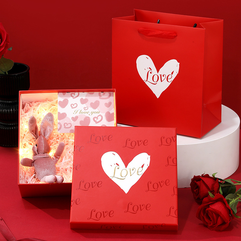 Caja de Regalo en Forma de Corazón para el Día de San Valentín, Caja de Embalaje Roja para Regalo, para Novia, Cosméticos, Lápiz Labial, Fabricante de Tapas, Venta al por Mayor