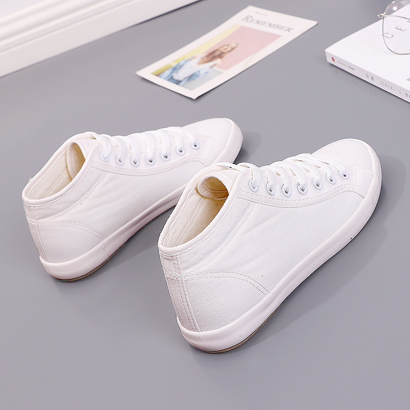 High-Top-Sneaker aus Segeltuch für Damen, weiche klassische Schuhe, lässige Damen-High-Top-Leinenschuhe, weiße Wanderschuhe_voghion.com